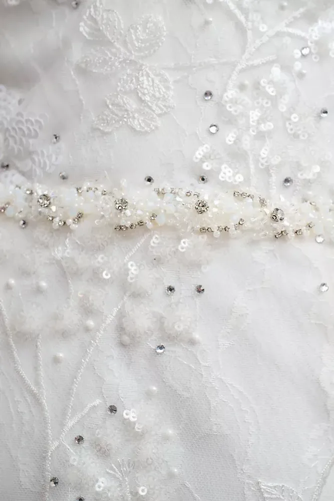 Mac Duggal Natalie V-Neck Beaded Embroidered Sleeveless Midi Dress