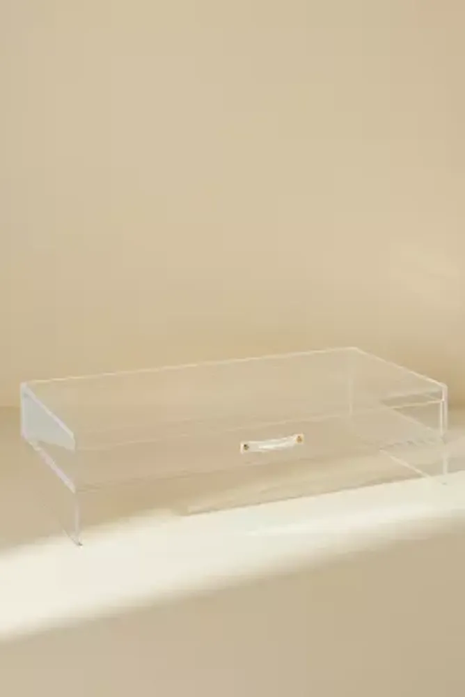 Acrylic Monitor Stand with Drawer