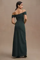 Sachin & Babi Brittany Off-Shoulder Crepe Gown
