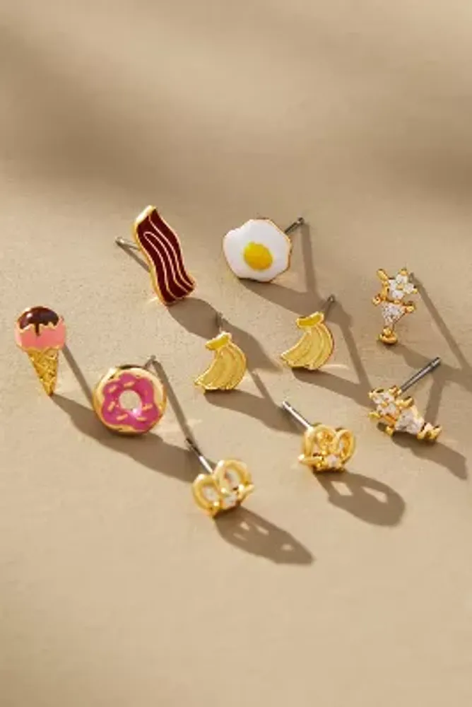 Festive Crystal Post Earrings, Set of 2 by Anthropologie in Brown, Women's