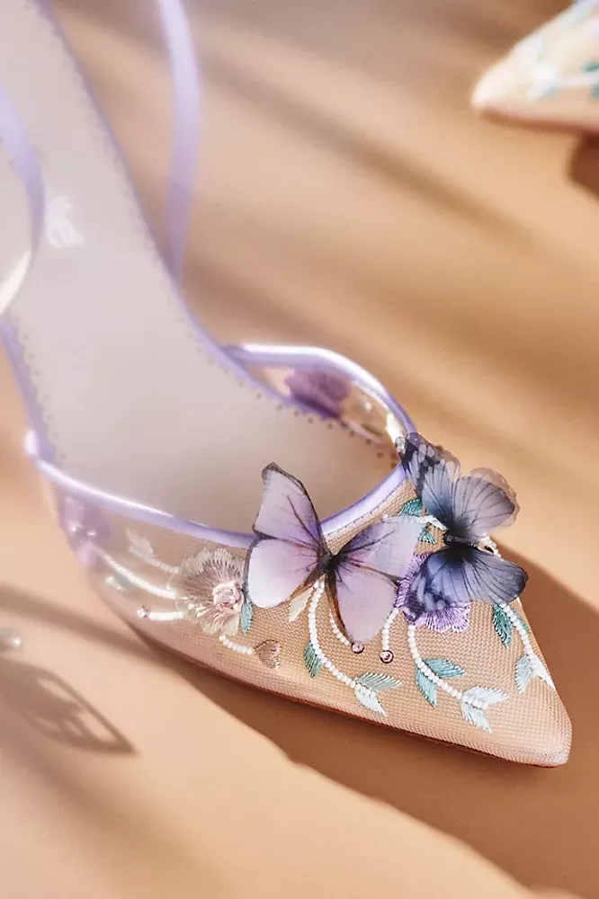 Bella Belle Eve Embroidered Butterfly Heels