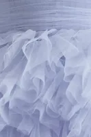 Mac Duggal Ruffled A-Line Flutter-Sleeve Mini Dress