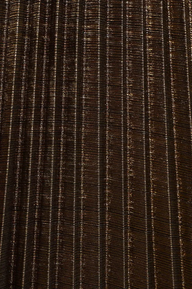 Mac Duggal Pleated Metallic Cutout Column Gown