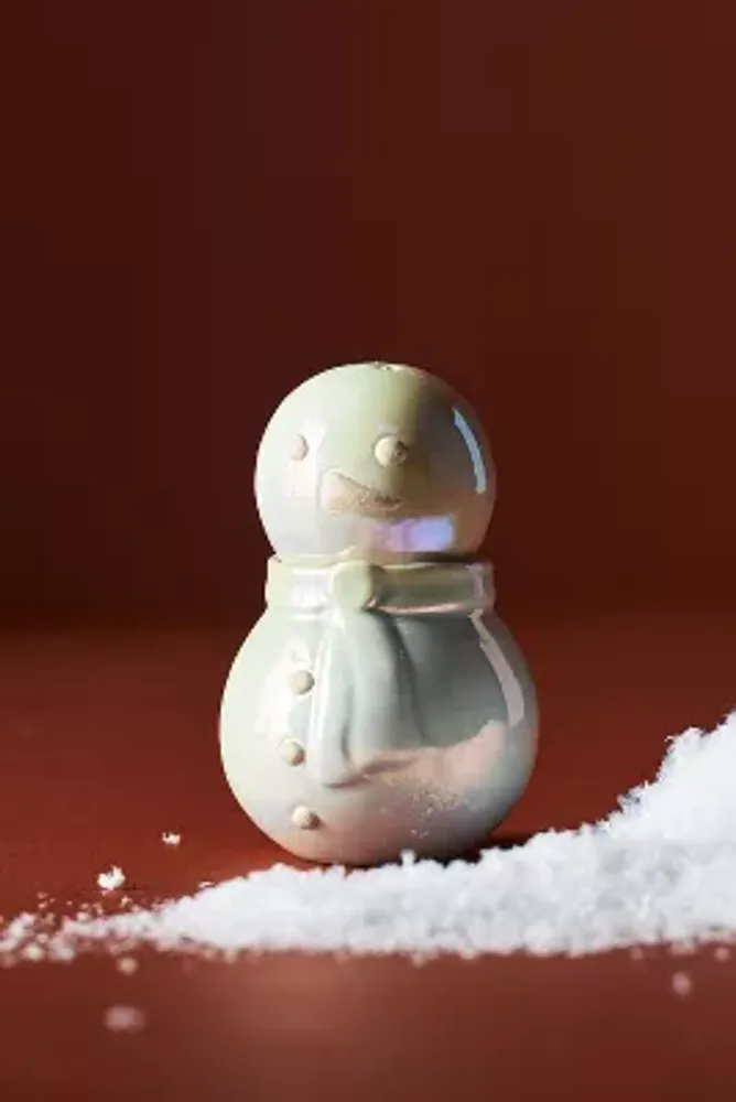 Anthropologie Merry Luster Snowman Salt & Pepper Shakers