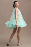 Mac Duggal Ruffled Halter Mini Swing Dress