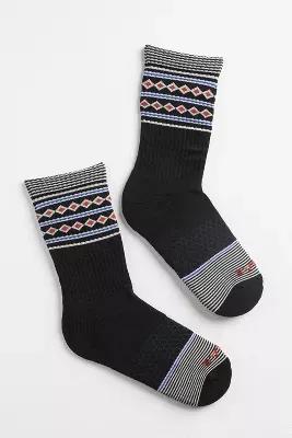 Bombas Solid Feed Stripe Fairisle Calf Socks