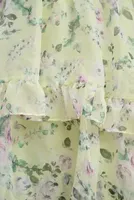 Mac Duggal Tiered A-Line Long-Sleeve Chiffon Gown