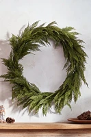 Faux Cedar Hinged Wreath