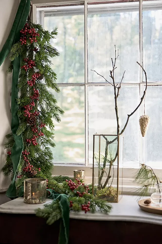 Faux Pine Berry Garland