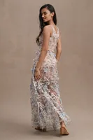Dress The Population Sidney A-Line Sheer Lace Floral Appliqué Gown
