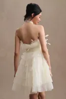 Mac Duggal Daphne Strapless Tiered Tulle Mini Dress