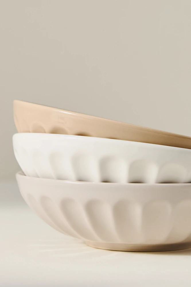 Amelie Latte Portuguese Stoneware Pasta Bowls