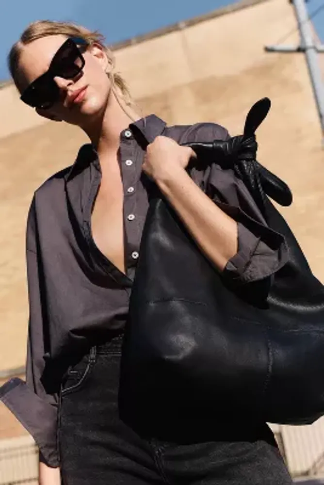 slouch leather shoulder bag