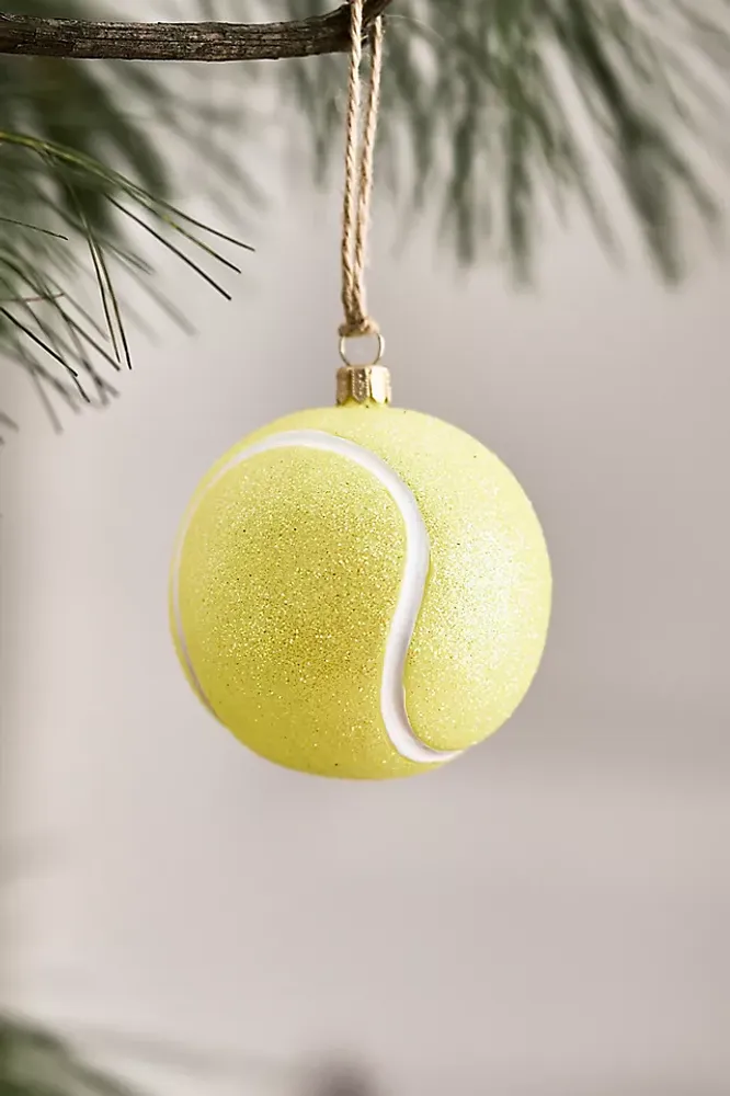 Tennis Ball Glass Ornament