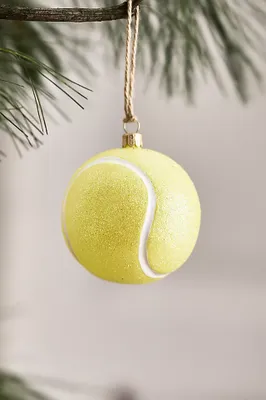 Tennis Ball Glass Ornament