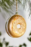Sesame Bagel + Cream Cheese Glass Ornament