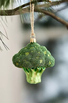 Broccoli Glass Ornament