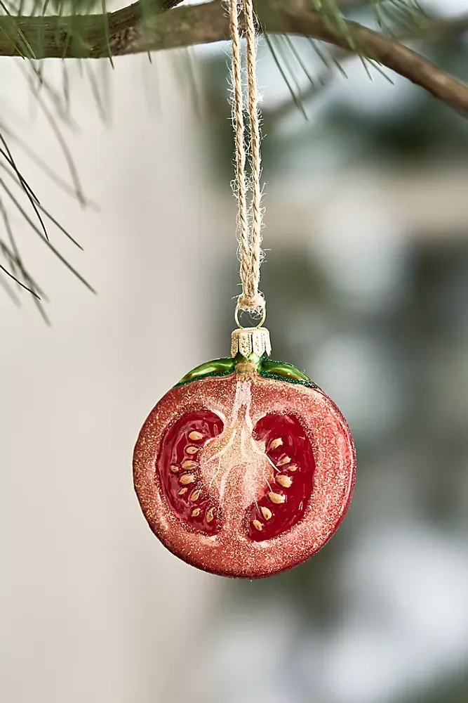 Sliced Tomato Glass Ornament