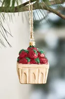 Just Picked Strawberries Glass Ornament