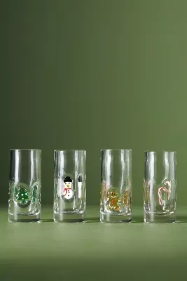 Festive Icon Shot Glasses, Set of 4