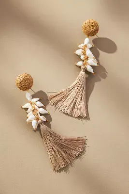 Raffia Fringe Drop Earrings