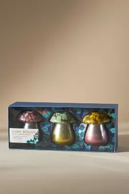 Porcini Mushroom Glass Candle Gift Set