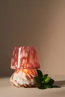 Cheena Night Gardenia Floral Fruity Glass Mushroom Lamp Candle