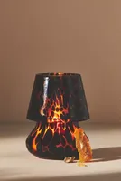 Cheena Woody Ambered Topaz Glass Mushroom Lamp Candle