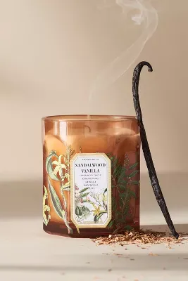 Apothecary 18 Woody Sandalwood Vanilla Small Glass Candle