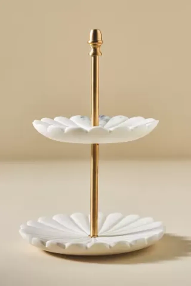 Anthropologie Tiered Marble Jewelry Stand