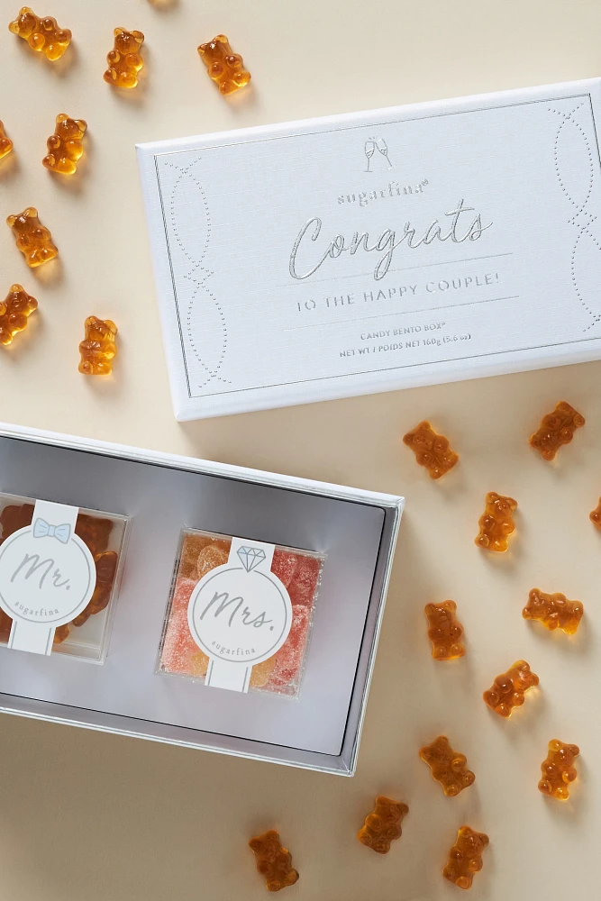 Sugarfina Congrats To The Happy Couple 2-Piece Mr. & Mrs. Candy Bento Box