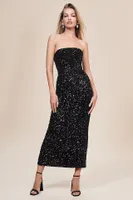 Helsi Leslie Strapless Sequin Midi Dress