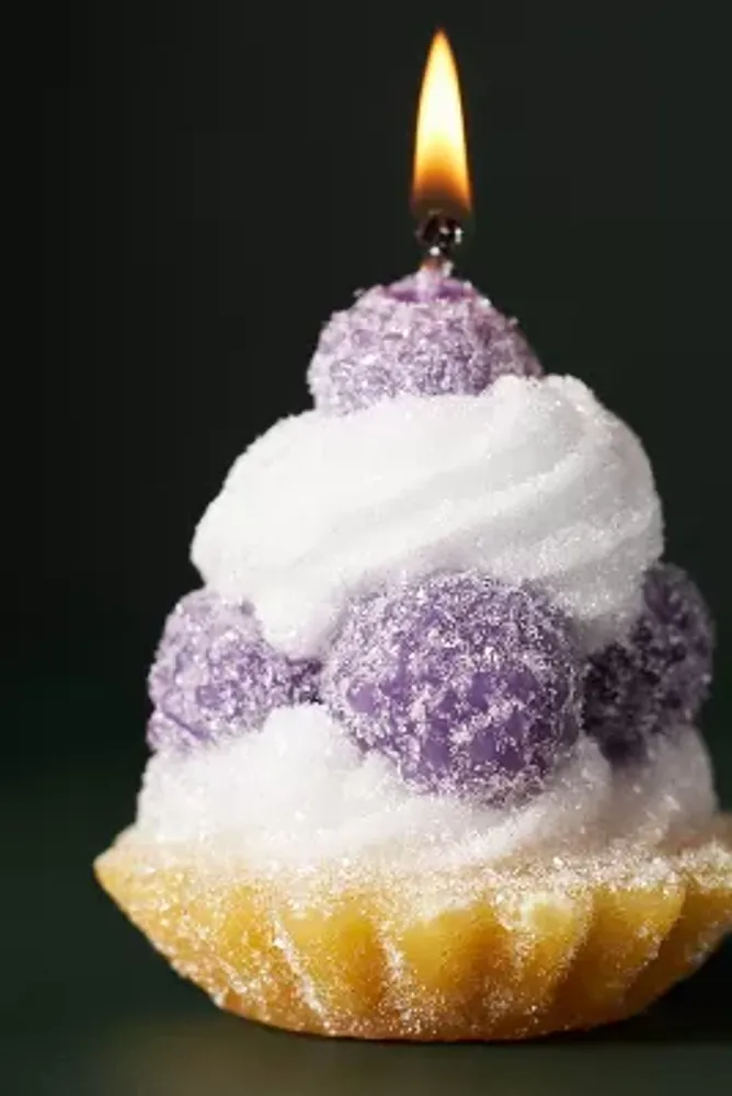 Mini Raspberry Tarte Dessert-Shaped Wax Candle