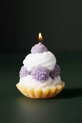Mini Raspberry Tarte Dessert-Shaped Wax Candle