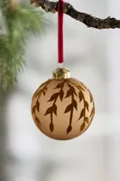 Velvet Branch Glass Globe Ornament