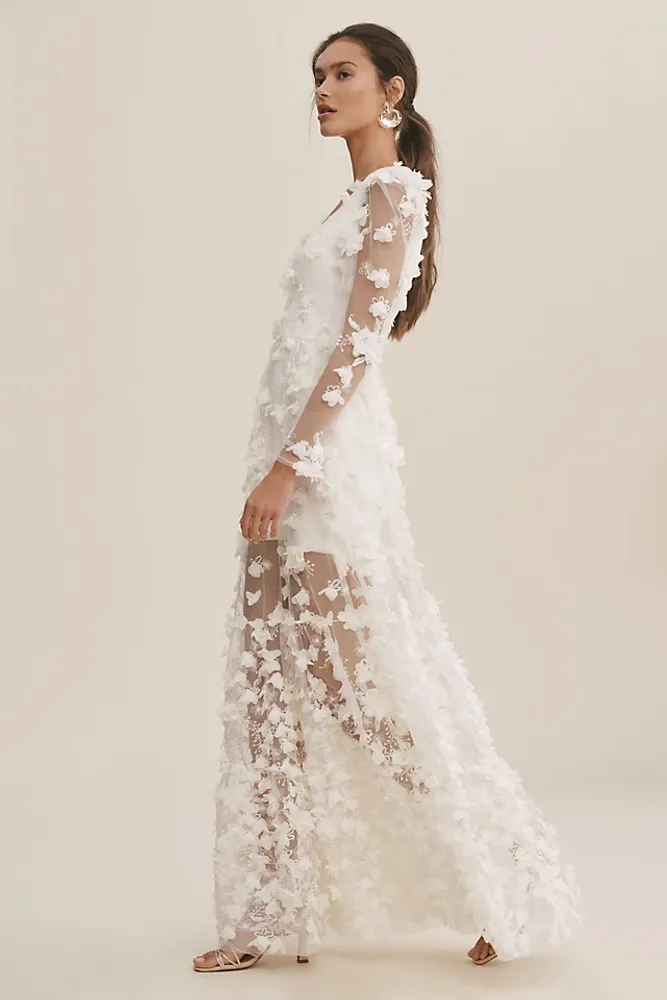 Helsi Blair Long-Sleeve V-Neck Floral Maxi Dress