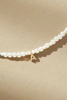 Pavé Monogram Pendant Pearl Necklace