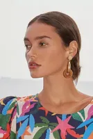 Raffia Disc Drop Earrings