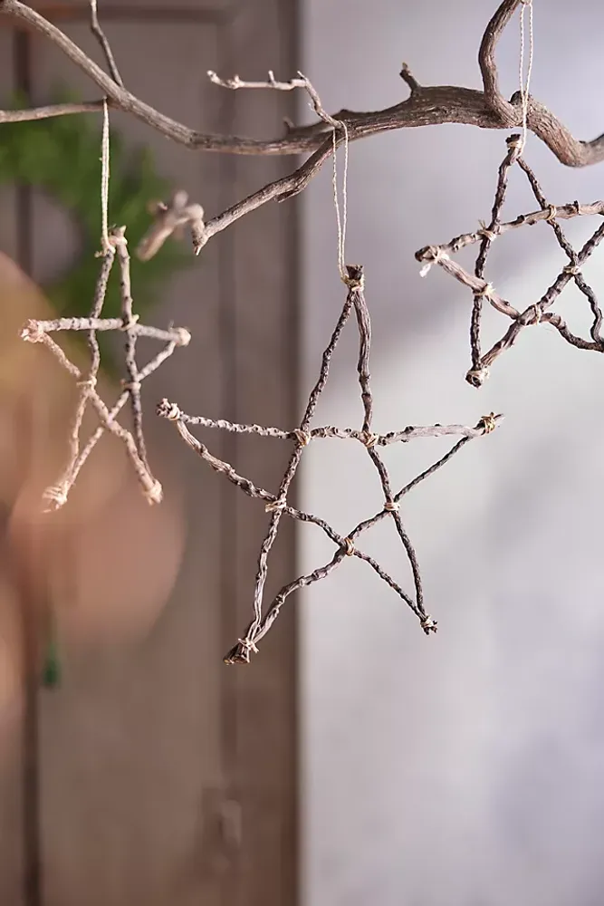 Starry Twig Ornaments, Set of 3
