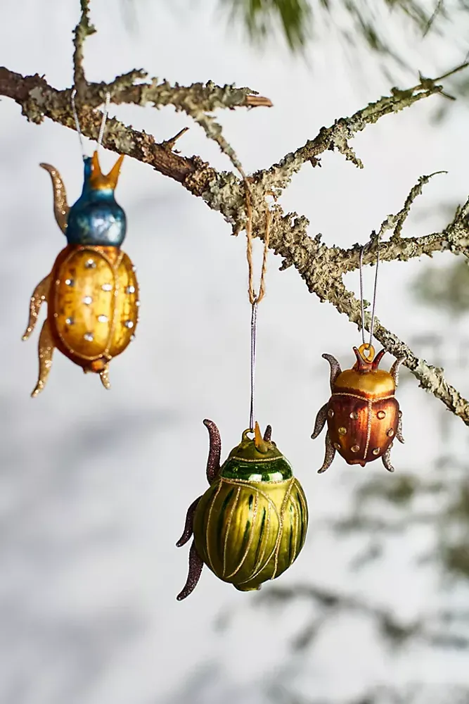 Beetle Ornaments, Set of 3