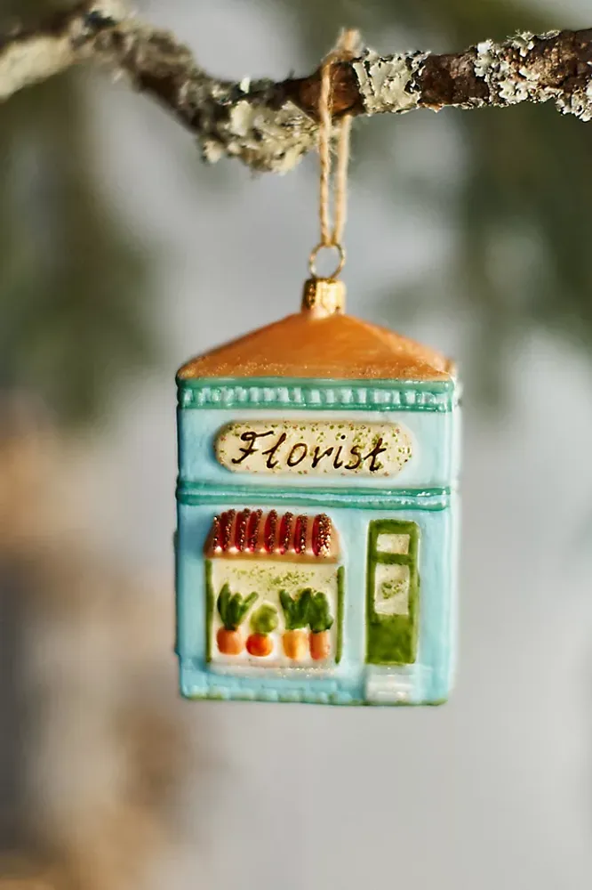 Florist Shop Glass Ornament