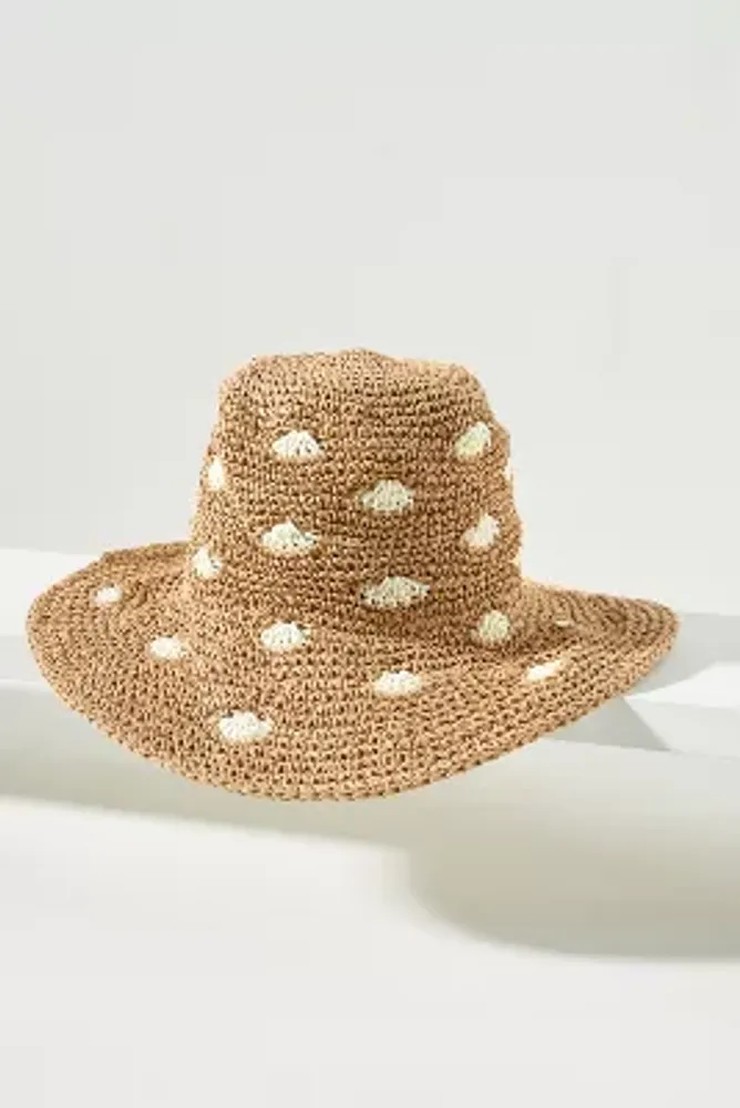 San Diego Hat Co. Dotted Straw Bucket Hat