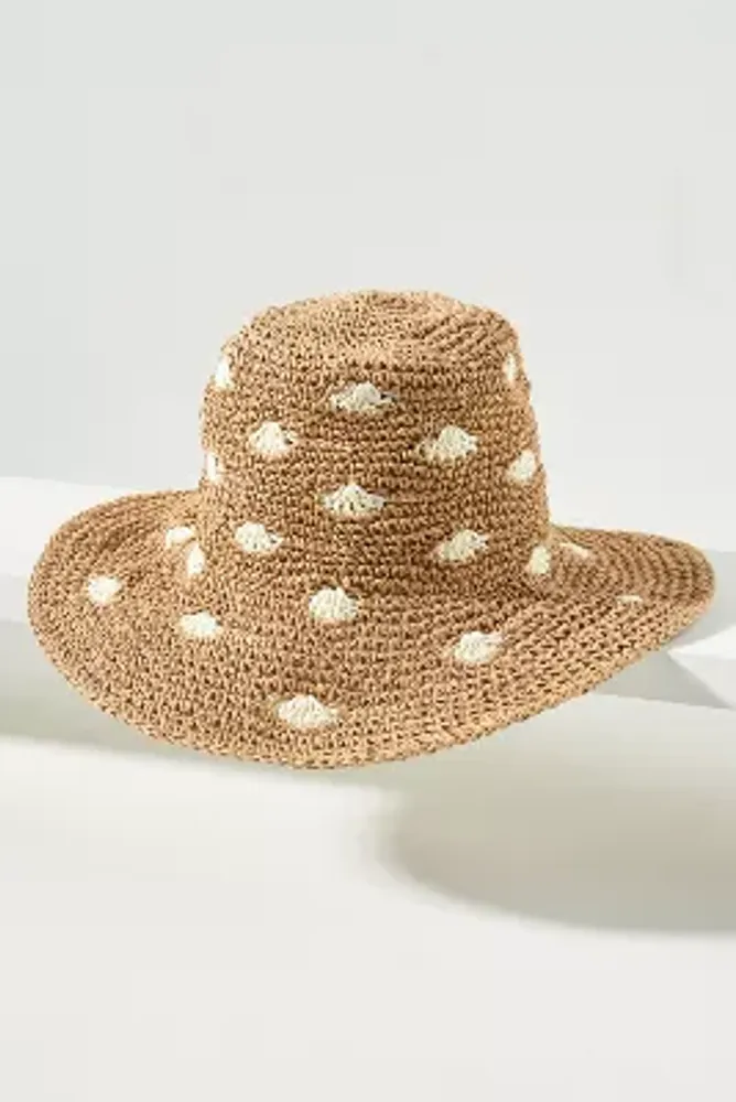 San Diego Hat Co. Dotted Straw Bucket Hat