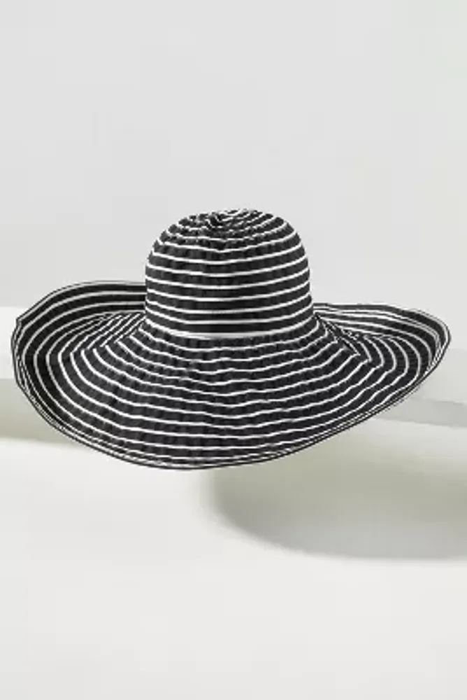 San Diego Hat Co Wide Brim Black White Straw Hat