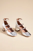 Vicenza Triple-Strap Mary Jane Heels