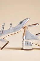 Vicenza Triple-Strap Mary Jane Heels