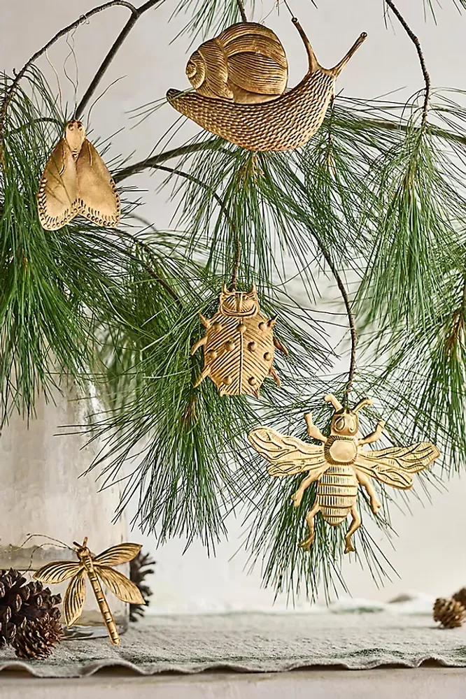 Insect Friends Gilded Iron Ornaments, Set of 5