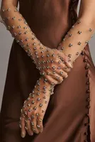 Blossom Veils Embellished Fashion Gloves