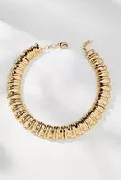 Chunky Ribbed Metal Necklace