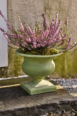 Green Cast Stone Urn